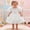 hwj# White167, variant on Huowey Toddler Baby Girls Dress Solid Color Boat Neck Bubble Sleeves Solid Color Tiered Layered Ball Gown Sparkly Glitter High Waist Floral Pattern Birthday Wedding Formal Dresses,Beige,18-24 Months