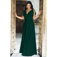 thumbnail image 2 of KOH KOH Long Bridesmaid Wedding Guest Sleeveless V-Neck Full Floor Length Flowy Sexy Wrap Prom Formal Evening Cocktail Party Summer Tall Maxi Dress Gown For Women Emerald Green XX-Large US 18-20 NT333, 2 of 6