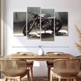 thumbnail image 3 of Elephant Stock Sunlit Vintage Motorcycle Wall Art - Horizontal Multi Panel Canvas - Living Room Wall Decor - Transportation Multi Panel - Brown And Silver Decor - 68" x 42", 3 of 8