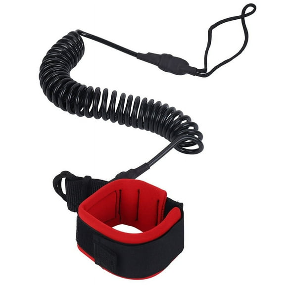 10.6Ft Ankle Leash Surfing Coiled Stand Up Paddle Board Black Tpu Foot Leg Rope Surfboard Raft Traction