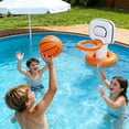 thumbnail image 4 of Basketball Toss Toy for Pool Party, Interactive Water Game for and Parents, Inflatable Floating Basketball Hoop Set, Portable Outdoor Summer Activity, 4 of 6