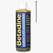 Betadine First Aid Solution Bottle Povidone Iodine Antiseptic, 8 oz