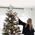 thumbnail image 5 of GoXteam Christmas Tree Toppers, Glitter Silver Star Tree Topper Lighted with LED Warm White Lights for Xmas Tree Decorations, Holiday Party Indoor Decor, 5 of 7