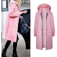 thumbnail image 3 of Style Sortie Automne Hiver Femmes Chaud à Fermeture Éclair Ouvert Boîte de Nuit Long Manteau Veste Hauts Vêtements de Sortie Chandail à Capuchon Vêtements de Sortie Chandail à Capuche 2TG, 3 of 6