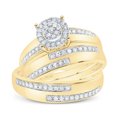 thumbnail image 3 of 14kt Yellow Gold His & Hers 1/2 Cttw Diamond Round Bridal Wedding Ring Band Set, Women Size: 5-9, Men Size: 8-12, 3 of 3
