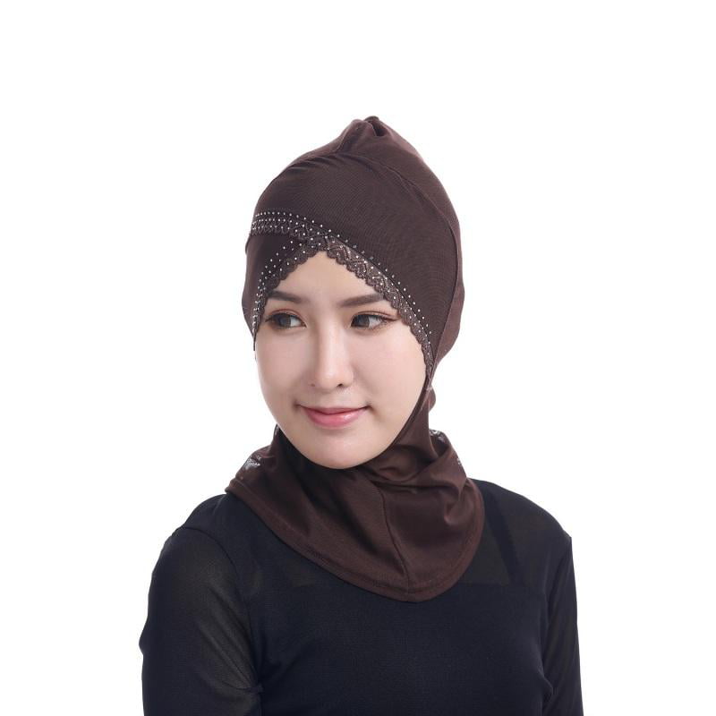 Muslim Women Hot Drilling Inner Hijab Caps Islamic Underscarf Arab Hats Bonnet