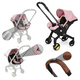 thumbnail image 1 of Carriola Para Bebé Dodo Baby Volpe Mosquitero E Impermeable Rosa, 1 of 12