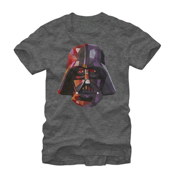 Men's Star Wars Geometric Darth Vader  Graphic Tee Charcoal Heather X Large