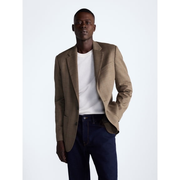 Free Assembly Men's Plaid Patch Pocket Blazer, Sizes XS-L