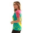 thumbnail image 2 of Just Love Tie Dye V-neck T-Shirt (Tie Dye Blue Yellow Red, X-Large), 2 of 3