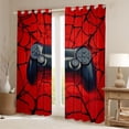thumbnail image 2 of Manfei Black Game Console Blackout Curtains Set of 2 (52x84 Each),Gamer Gaming Window Curtains,Halloween Spider Webs Curtains and Drapes For Boys,Breathable Bedroom Decorative, 2 of 6