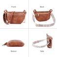 thumbnail image 4 of Sac Banane pour Femmes - Sacs à Bandoulière Mode avec 2 Sangles Réglables (Marron), 4 of 18