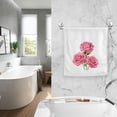 thumbnail image 5 of GZHJMY Pink Rose Flower Flroal Towels 100% Cotton Hand Towels for Bathroom 16 x 30 inch, Absorbent Soft & Skin-Friendly, 1 Piece Wash Cloths, 5 of 6