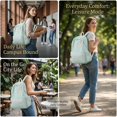 thumbnail image 2 of JKCCZLL Fabric Backpack Large Capacity Daily Bag with Faux Pearl Lace Bow Mint Green Pink Aesthetic Bookbag,Pink, 2 of 7