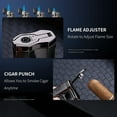 thumbnail image 3 of PROMISE Triple Jet Torch Lighter with Cigar Cutter Punch Cigar Rest Cigarette Lighter Visible Gas Tank Adjustable flame Gas not Included (Black Nickel), 3 of 6