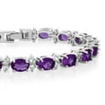 thumbnail image 6 of Gem Stone King 20.00 Ct Oval and Round Purple Color Cubic Zirconias CZ Tennis Bracelet for Women 7 inches, 6 of 6