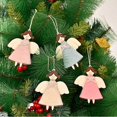 thumbnail image 5 of Colgante de madera para árbol de Navidad con forma de ángel de niña, adorno colgante para decoración del hogar, fiesta, puerta, Navidad, 5 of 5
