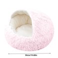thumbnail image 2 of AUHomi 19" Soft Round Plush Faux Fur Pet Bed for Cats or Small Dogs, Anti-Anxiety Cat Bed Puppy Bed, Washable Fluffy Anti-Slip Mute Base, Snooze Sleeping Cozy Kitty Kennel, Christmas Gifts, Pink, 2 of 8