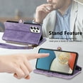 thumbnail image 6 of Mantto Case for Samsung A32 5G, Zipper Wallet Card Holder Flip Stand Premium Leather Case with Removable Wristlet Strap, RFID Blocking Magnetic Closure Case for Samsung Galaxy A32 5G, Purple, 6 of 12