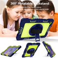thumbnail image 5 of ELEHOLD Rugged Shockproof Case for Samsung Galaxy Tab A8 10.5 Inch 200 Tablet SM-X200/X205/X207, Heavy Duty Drop Protecton Hybrid Cover with Rotating Kickstand & Hand / Shoulder Strap, Blue+Green, 5 of 7