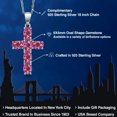 thumbnail image 2 of Gem Stone King 925 Sterling Silver Pink Mystic Topaz Cross Pendant Necklace for Women | 3.00 Cttw | Gemstone November Birthstone | Oval 6X4MM | With 18 inch Chain, 2 of 6