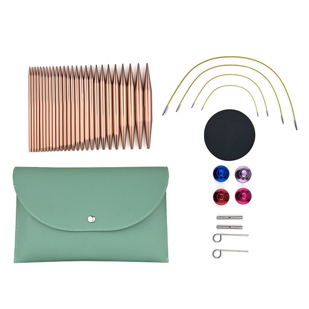 13Pairs Interchangeable Circular Knitting Needle Set 3.0mm-10mm Aluminum Circular Knitting Needle Set with Leather Case