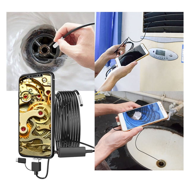 Téléphone Mobile 3 en 1 Type 3.9mm Objectif HD Endoscope Usage Industriel