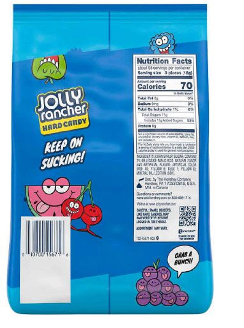Jolly Rancher Hard Candy, Variety Pack,  360 Count 5 Pound Bag