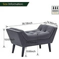 thumbnail image 2 of Alunaune Velvet Tufted Ottoman Bed Bench for Bedroom End of Bed Bench Ottoman, Upholstered Small Entryway Bench Modern Storage Footstool Bench with Wooden Legs-Dark Gray, 2 of 9