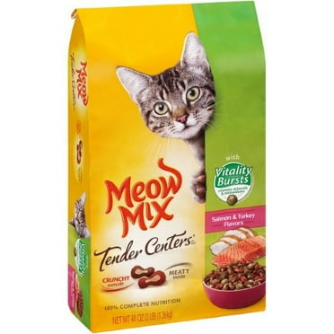 Meow Mix Tender Centers Salmon & Turkey Dry Cat Food (Pack of 2)
