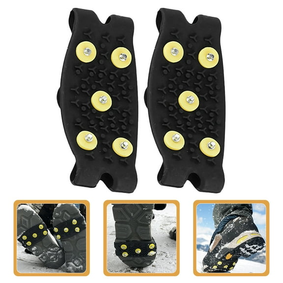 Raindrops 1 Pair Winter Outdoor Kids Ice Cleats With 5-Tooth Non-Slip Shoe Grippers Anti-Skid Snow Ice Shoe Spikes