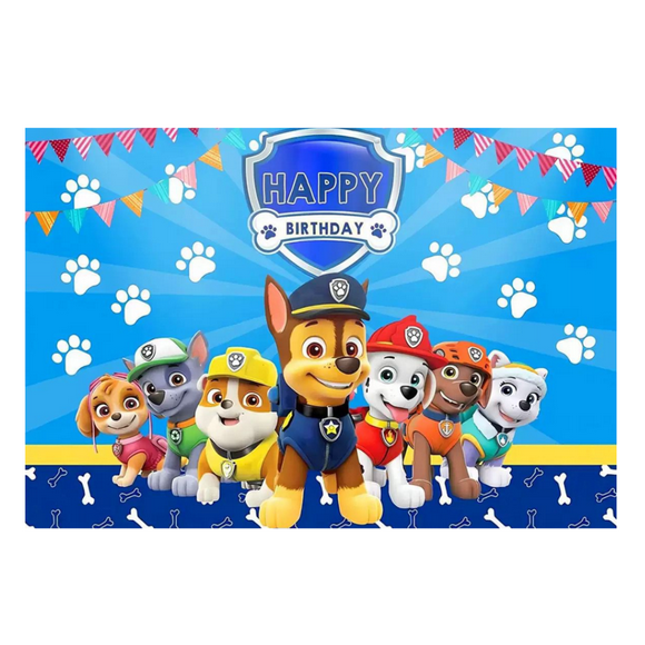 Telón de fondo decorativo para fiestas alusivo a Paw Patrol