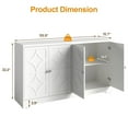 thumbnail image 2 of May in Color 56" Modern Kitchen Buffet Table with 4 Doors and Adjustable Shelves, Sideboard Buffet Cabinet with Storage, Wood Credenza Accent Coffee Bar Cabinet for Entryway, Living Room,Matte White, 2 of 8