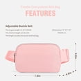 thumbnail image 5 of Qucyy Mini Sac Banane Rose pour Femmes et Hommes, Sac de Taille Imperméable à la Mode avec Sangle Réglable pour Voyage, Randonnée, Jogging, Cyclisme Rose, 5 of 5