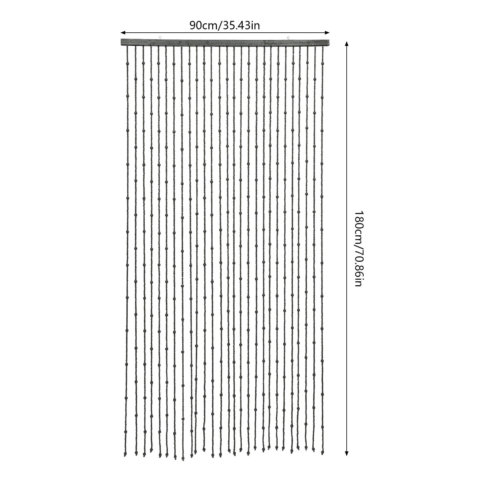 Black Natural Wood Black Door Curtain Beads Front Door Decor Doorway Beads Curtains for Living Rooms