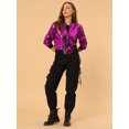 thumbnail image 3 of Chaqueta De Bombardero De Lentejuelas Con Cremallera Y Manga Larga Recortada Con Purpurina Para Mujer Fucsia M, 3 of 6