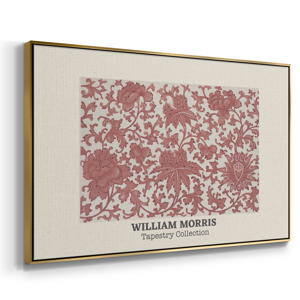 Vintage Abstract Print-XLIII Framed in Gold Wood Gallery Wrapped Canvas 25 in. x 37 in.