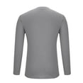 thumbnail image 4 of Fashion Men's Long Sleeve Shirts Crewneck Solid-Color Casual Buttons Basic Pullover Shirt S-3XL, 4 of 6