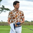 thumbnail image 3 of Yiaed Pinecone Autumn PatternPrint Men's Short Sleeve Polo Shirt,Golf Polo for Men Three-Button Golf Shirt Athletic Casual Collared T-Shirt- Medium, 3 of 7