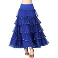 thumbnail image 3 of Whitewed Ruffled Long Skirts for Ballroom Flamenco Dance Practice Performance Show Party, 3 of 3