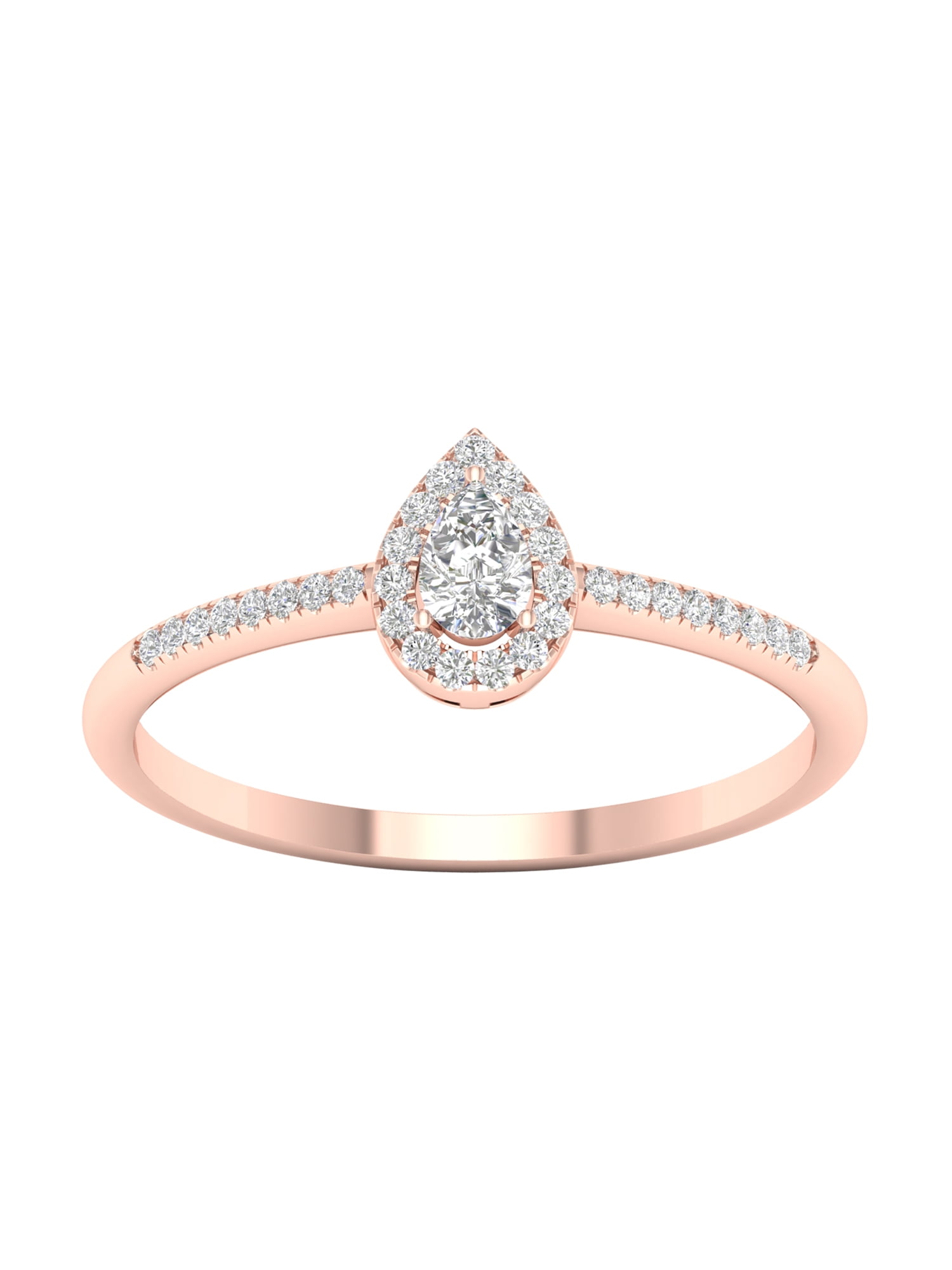Imperial Diamond Imperial 1/5Ct TDW Diamond 10k Rose Gold Pear