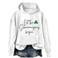 thumbnail image 2 of Yajing Oversized Hoodies for Women M White Women'S English Let The Shenanigans Begin Fashion Round Neck Casual Letter St. Print Long Sleeve Top Sweatshirt, 2 of 4