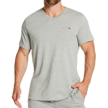Men's Tommy Hilfiger 09T3140 Core Flag V-Neck T-Shirt (Grey Heather XL)