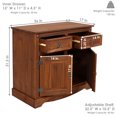 thumbnail image 4 of Sunnydaze 36" Solid Pine Kitchen Sideboard Cabinet with 2 Doors 2 Drawers, Chocolate, 4 of 14
