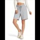 thumbnail image 4 of Pantalones Cortos Holgados con Bolsillos para Mujer, Hasta la Rodilla, para Yoga, Caminar, Hacer Ejercicio, Informales Gris XL, 4 of 7