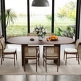 thumbnail image 3 of Brix 67"x33.5" Soild Wood Dining Table Oval Kitchen Table, Walnut, 3 of 7