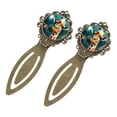 thumbnail image 2 of Giraffe Vintage Copper-Colored Lace Bookmarks - Set of 2 Stainless Steel Book Markers for Readers and Book Lovers, 2 of 5