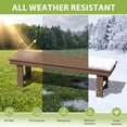 thumbnail image 3 of SERWALL Outdoor Bench Set of 2, HDPE Backless Patio Bench, Weather-Resistant Garden Bench for Porch, Yard & Backyard, Brown, 3 of 10
