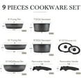 thumbnail image 6 of Gourmetific Cookware Set, Gourmetific Cookware Set Stackables With Removable Handle, 5/9/11/15 Piece, Oven Safe, Easily Clean, for Kitchen (Purple,5Pcs), 6 of 9
