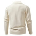 thumbnail image 6 of Miluxas Men's Quarter Zip Up Sweaters Slim Fit Lightweight Mock Neck Pullover Casual Polo Sweaters White, 6 of 9